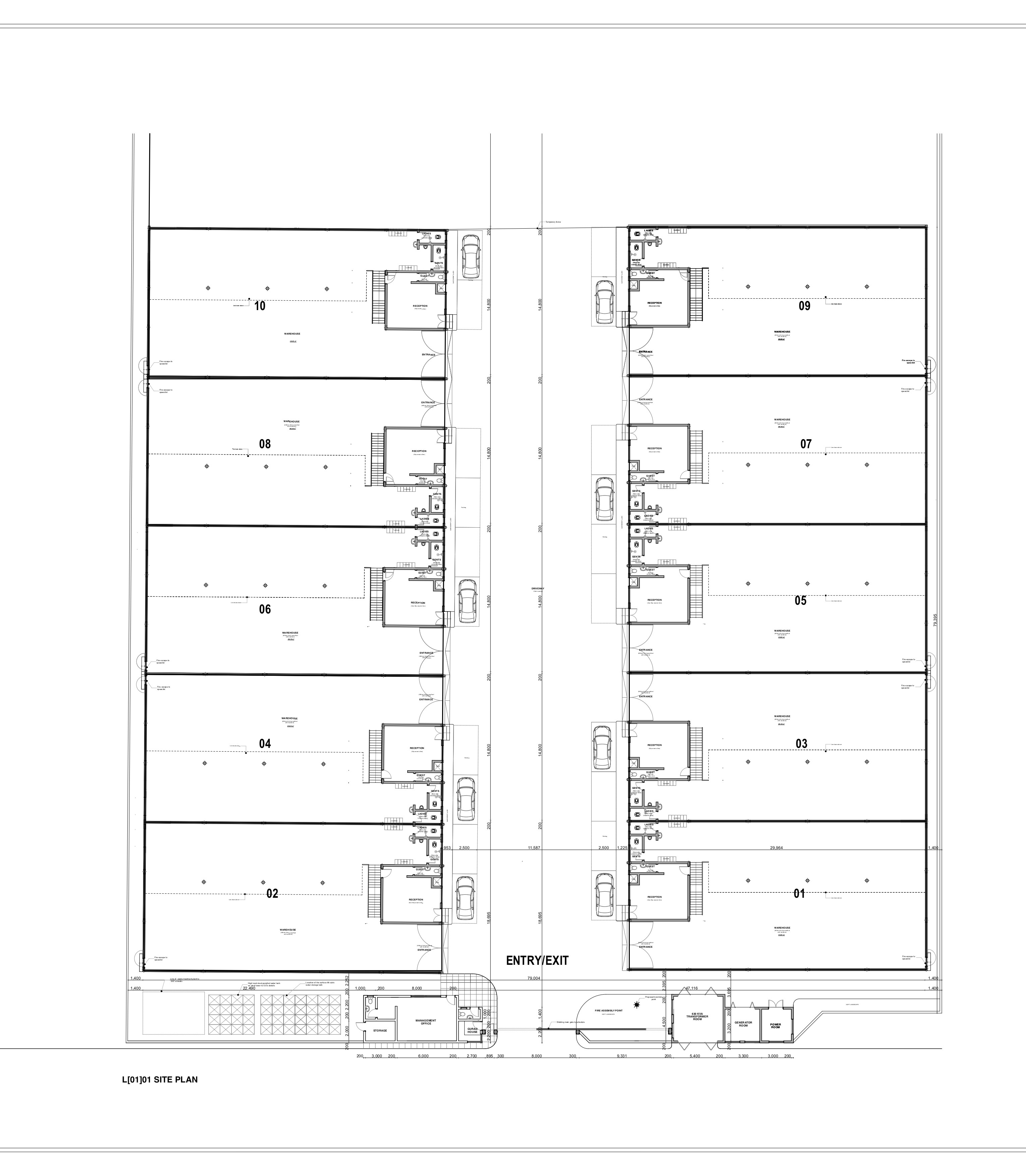 Celosia Centre Site Plan showing Units 01 to 10